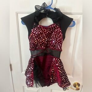Weissman maroon and black dance costume